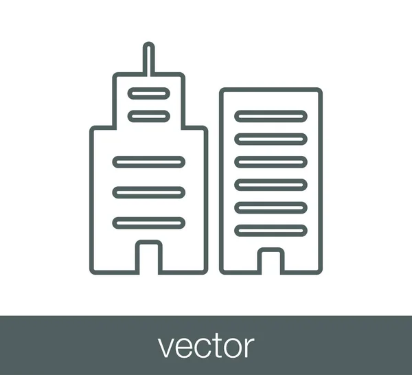 Edifícios modernos ícone web . — Vetor de Stock