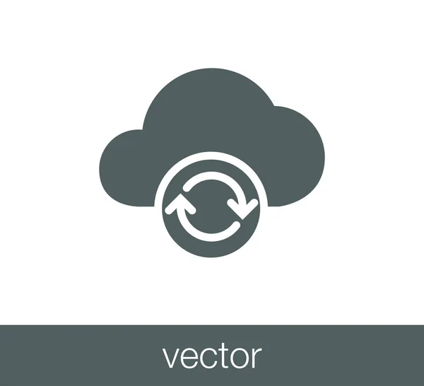 Sincronizza icona cloud — Vettoriale Stock