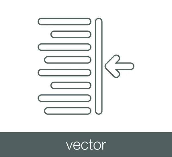 Disminuir icono de sangría — Vector de stock