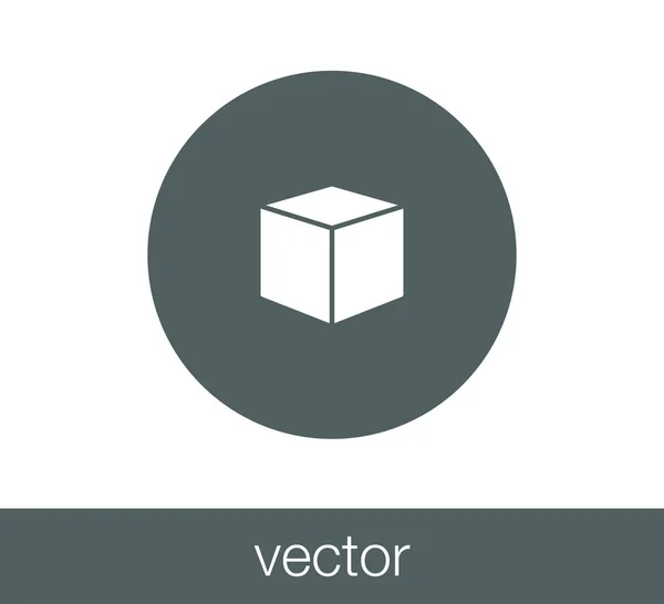 Cube flat icon — Stock Vector