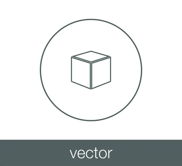 Ícone de cubo plana — Vetor de Stock