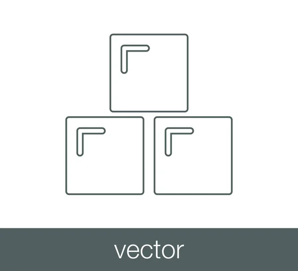 Würfelflache Ikone — Stockvektor