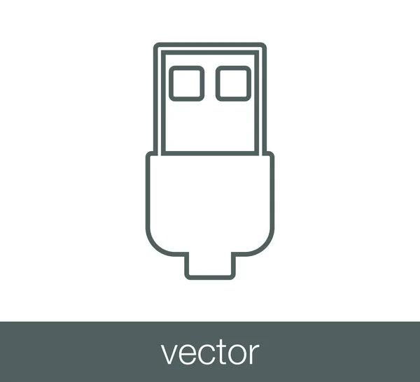 Значок USB-разъема — стоковый вектор