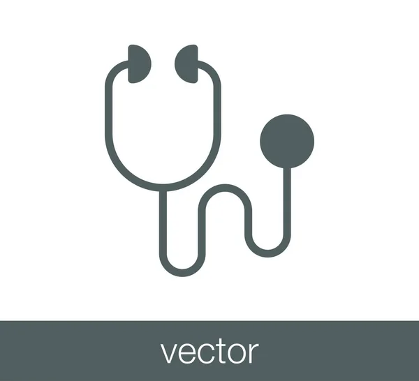 Icône plate stéthoscope . — Image vectorielle