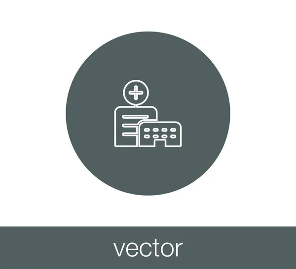 Hospital ícone plano . —  Vetores de Stock