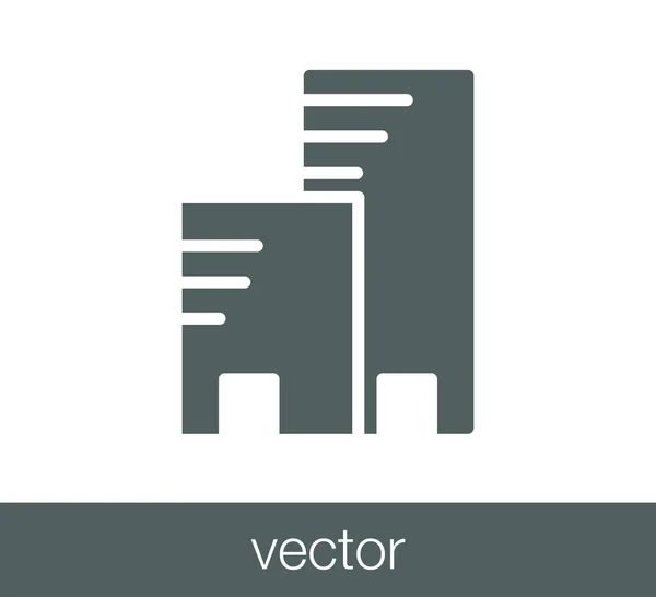 Edifícios modernos ícone web . — Vetor de Stock