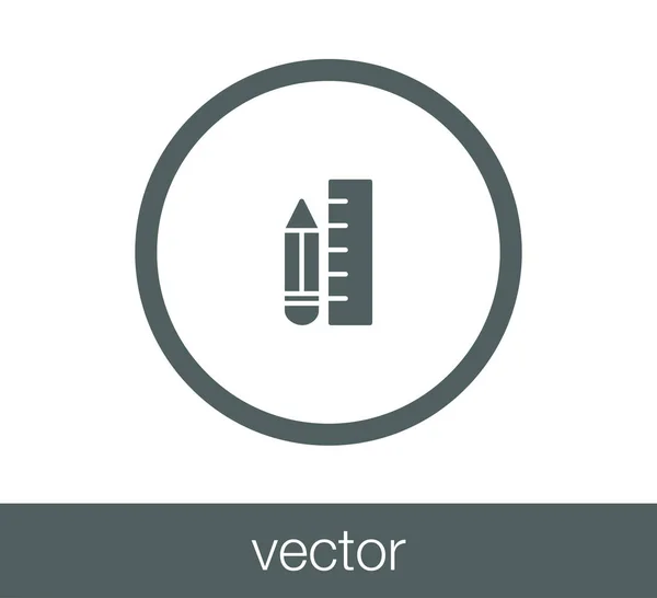 Regla Icono plano — Vector de stock