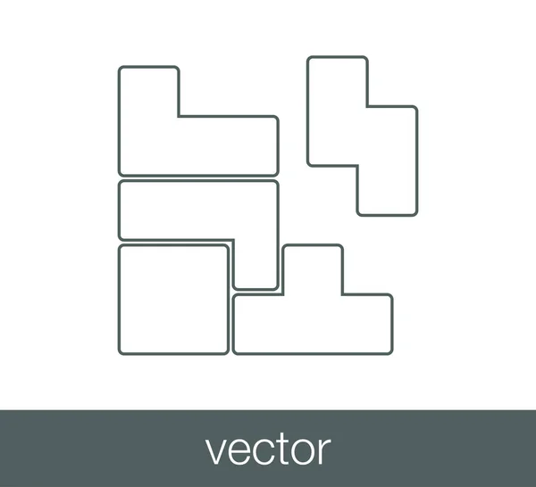 Tetris icono del juego . — Vector de stock
