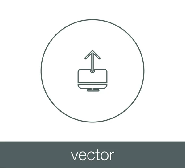 上向きの矢印の付いたアイコンをアップロードします。 — ストックベクタ