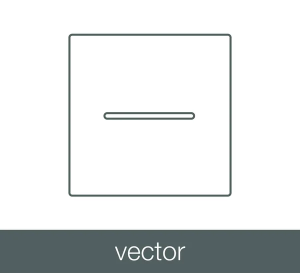 Menos icono plano . — Vector de stock