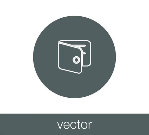 Monedero icono plano . — Vector de stock