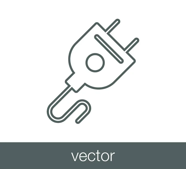 Plug liso ícone — Vetor de Stock