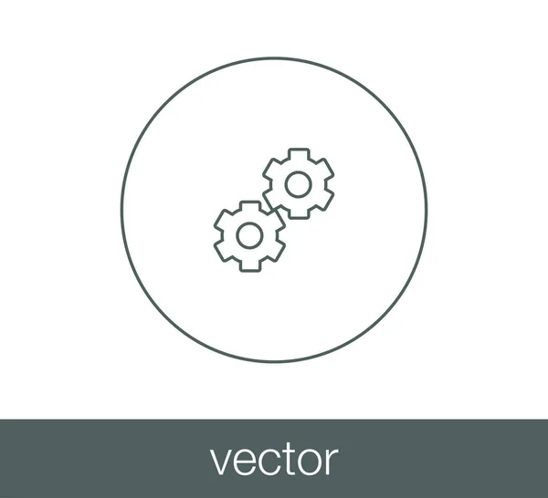 Icono de dos ruedas dentadas . — Vector de stock