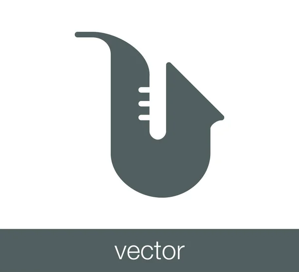 Saxofón icono plano — Vector de stock