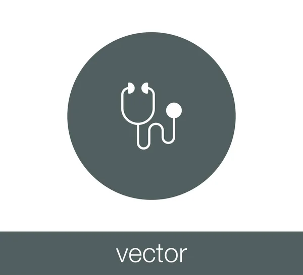 Estetoscopio icono plano . — Vector de stock