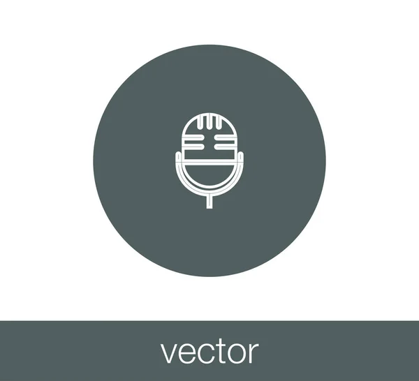 Micrófono icono plano . — Vector de stock