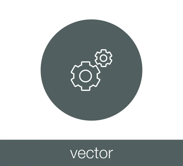 Ícone de duas rodas dentadas . —  Vetores de Stock