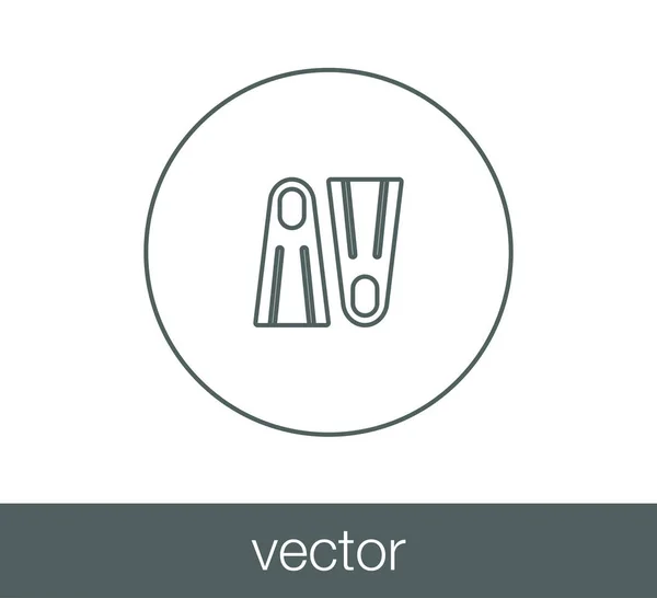 Icono de aletas de buceo — Vector de stock