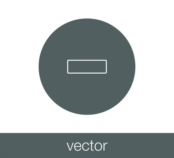 Menos icono plano . — Vector de stock