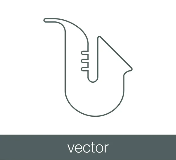 Saxofon platt ikon — Stock vektor