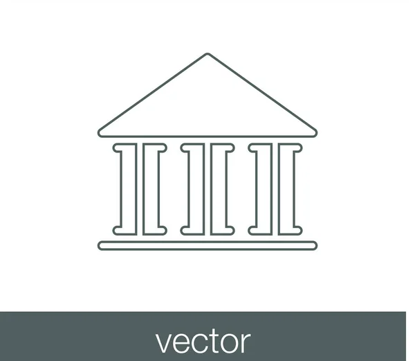 Icono de universidad o banco . — Vector de stock