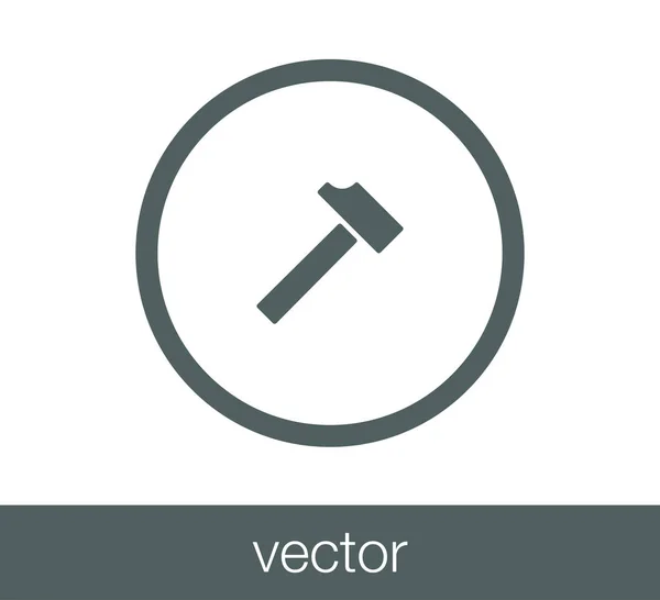 Martillo icono web . — Vector de stock