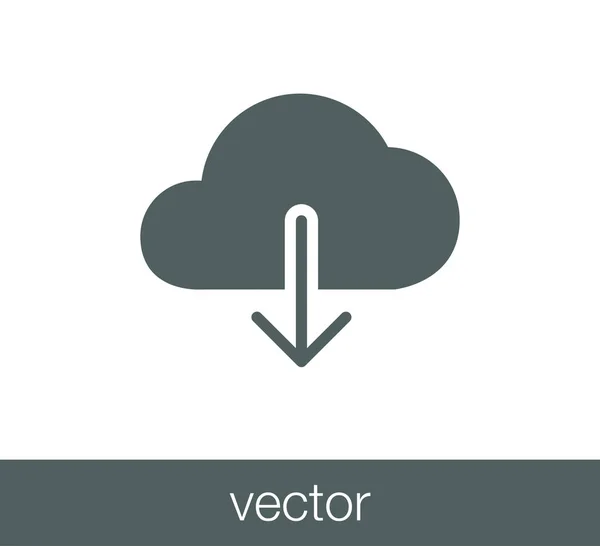 Hämta cloud icon. — Stock vektor