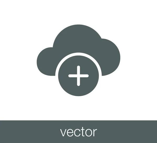 Añadir al icono de nube . — Vector de stock