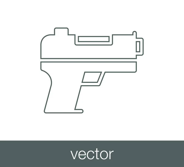 Ícone de linha de pistola — Vetor de Stock