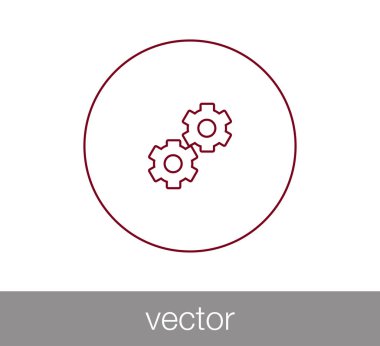 iki cogwheels simgesi.