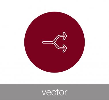 Shuffle düz simgesi