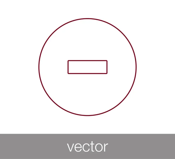 Menos icono plano . — Vector de stock