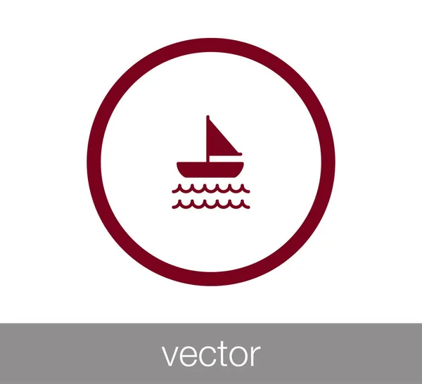 Ícone de barco à vela — Vetor de Stock