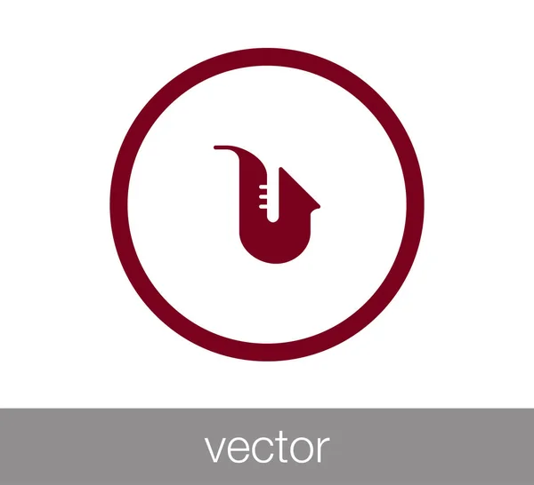 Saxofoon platte icoon — Stockvector