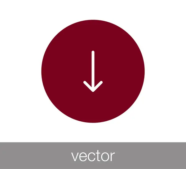 Lefelé nyíl ikonra. — Stock Vector