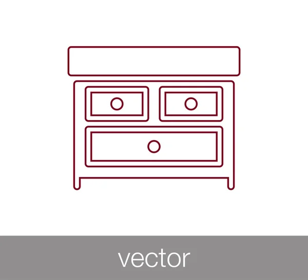 Icône de ligne de tiroir — Image vectorielle
