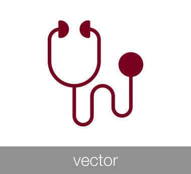 stetoskop düz simgesi.