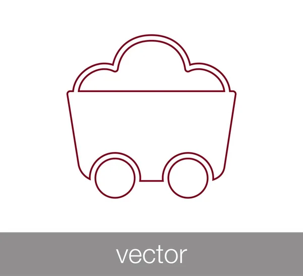 Carro de carbón icono — Vector de stock