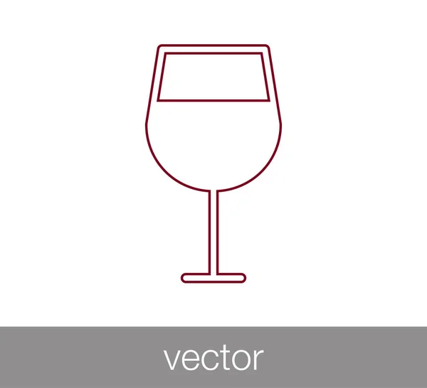 Vidro de Ícone de vinho — Vetor de Stock