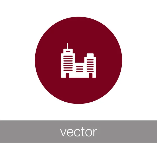 Edificios modernos icono web . — Vector de stock