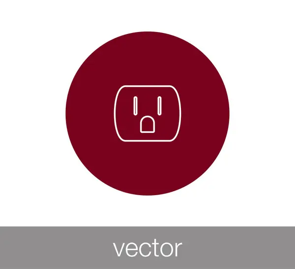 Socket icône plate — Image vectorielle