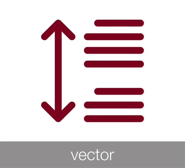 Ícone de espaçamento de linha . — Vetor de Stock