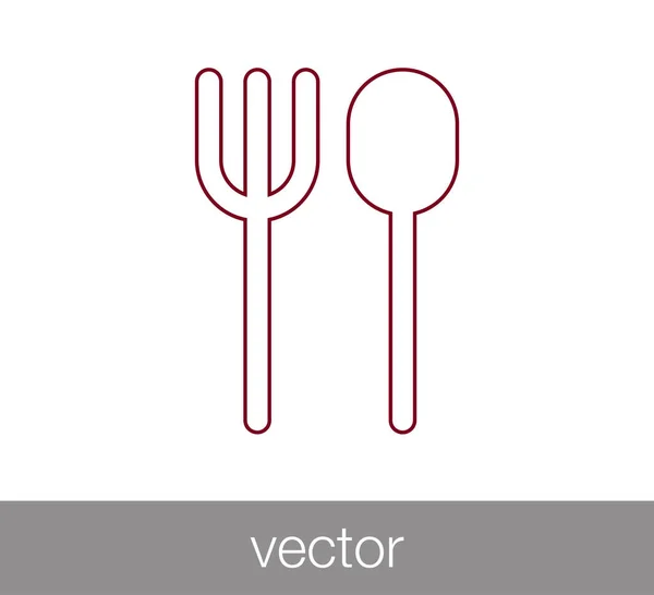 Tenedor y cuchara icono — Vector de stock