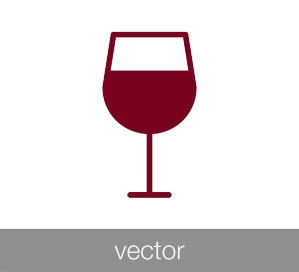 Verre d'icône de vin — Image vectorielle