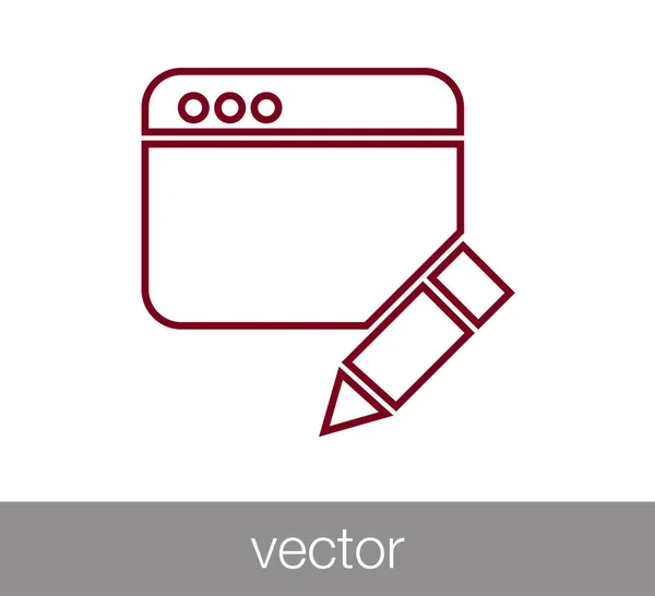 Ícone da janela. Ícone de programação. Ícone de codificação. Ícone de janela de código. Br — Vetor de Stock