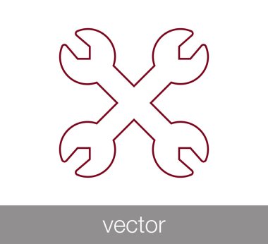 Çapraz anahtarı simgesini.