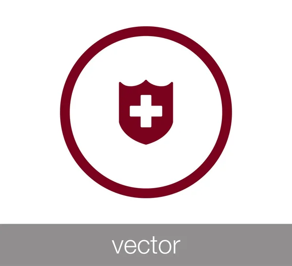 Escudo ícone plano — Vetor de Stock
