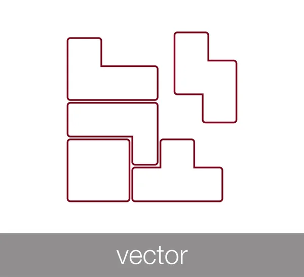 Tetris icono del juego . — Vector de stock