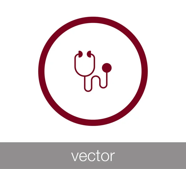 Ícone plano do estetoscópio . —  Vetores de Stock