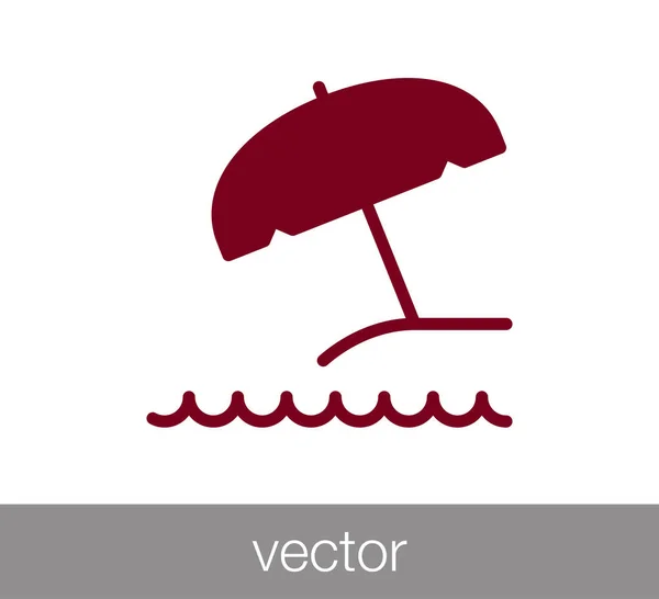 Paraguas de playa Icono. — Vector de stock